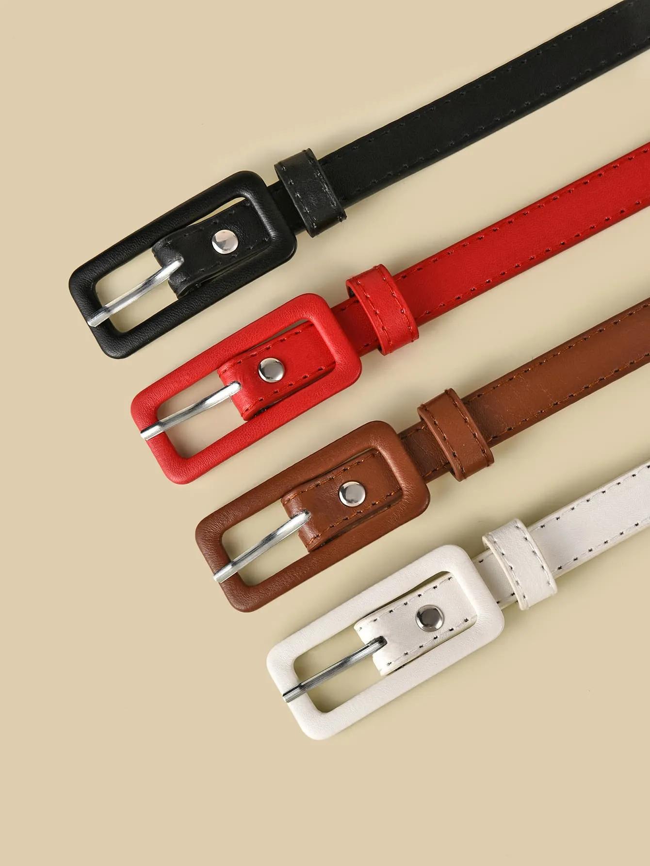 135CM 4pcs Plus Skinny Metal Buckle Belt
