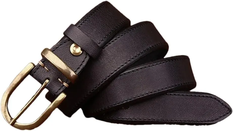 3.3CM Cowhide Genuine Leather For Men's Buckle Belts Cowboy Jeans Belts Unisex Designer Belts