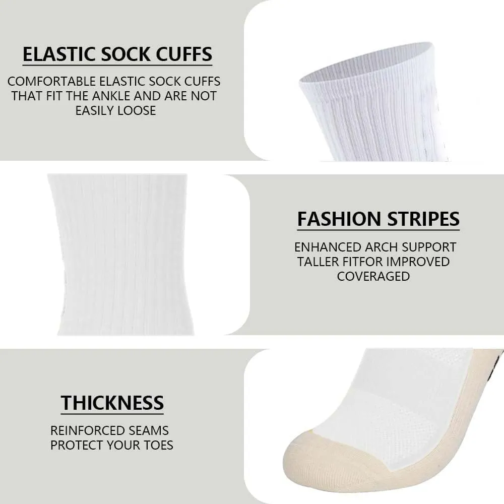8 Pairs Kids Grip Soccer Socks, Non Slip Socks for 6-12 Years Old Kids, Anti Slip Socks for Soccer Basketball