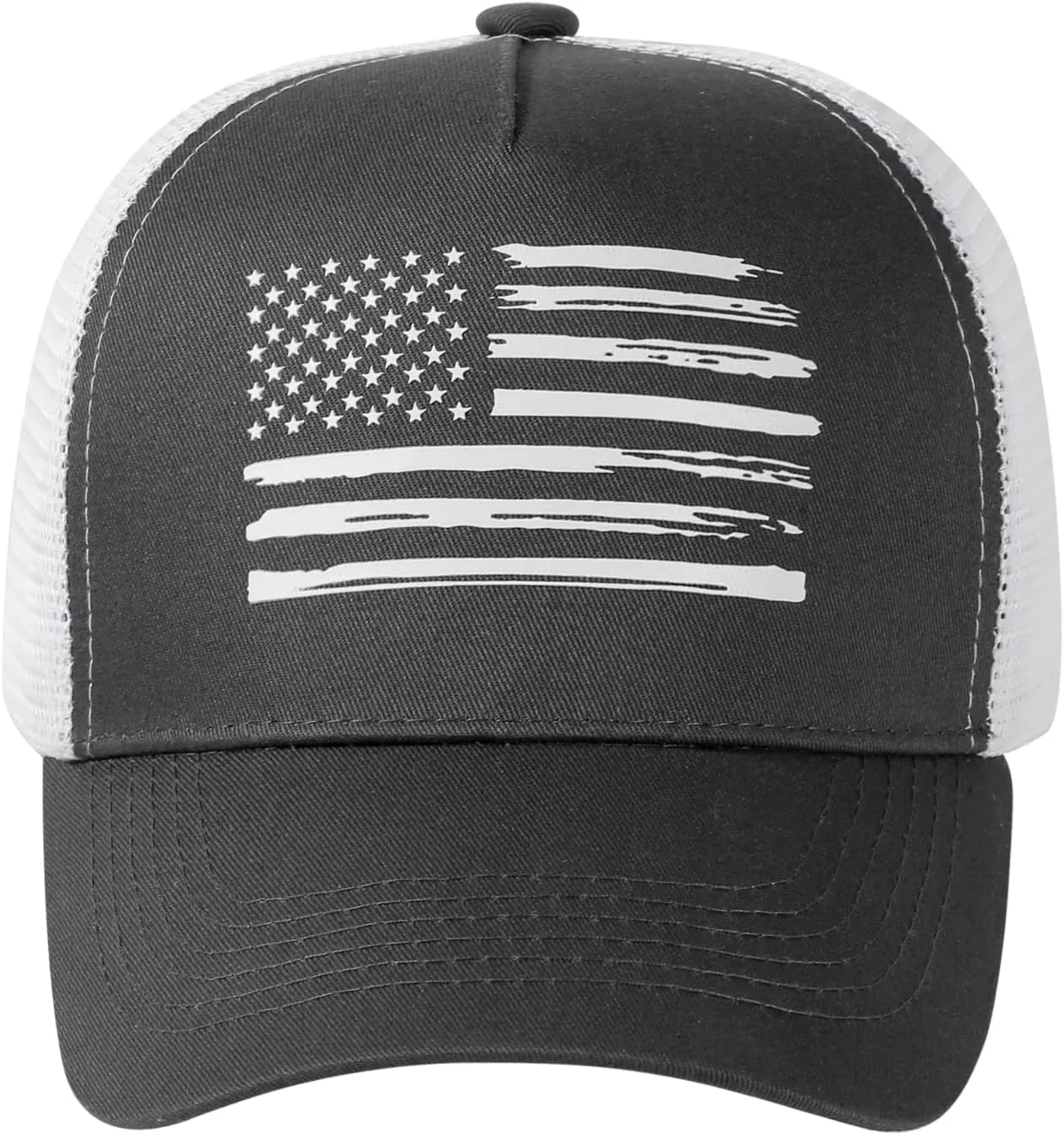 Baseball Cap, American Flag Trucker Hat for Men Women, Breathable Adjustable Fit Outdoor Mesh Snapback Hats