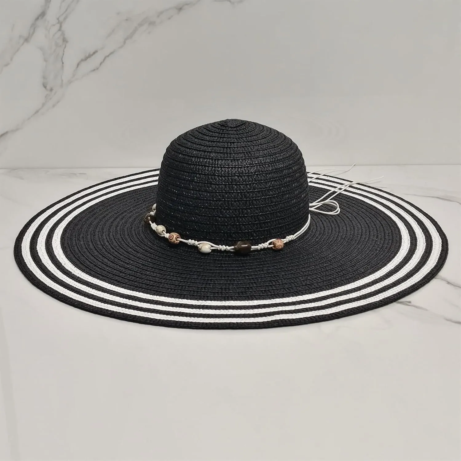 Beach Sun Straw Hats for Women, UPF 50  Floppy Wide Brim Summer Hat, Foldable Packable Roll up Fishing Hats