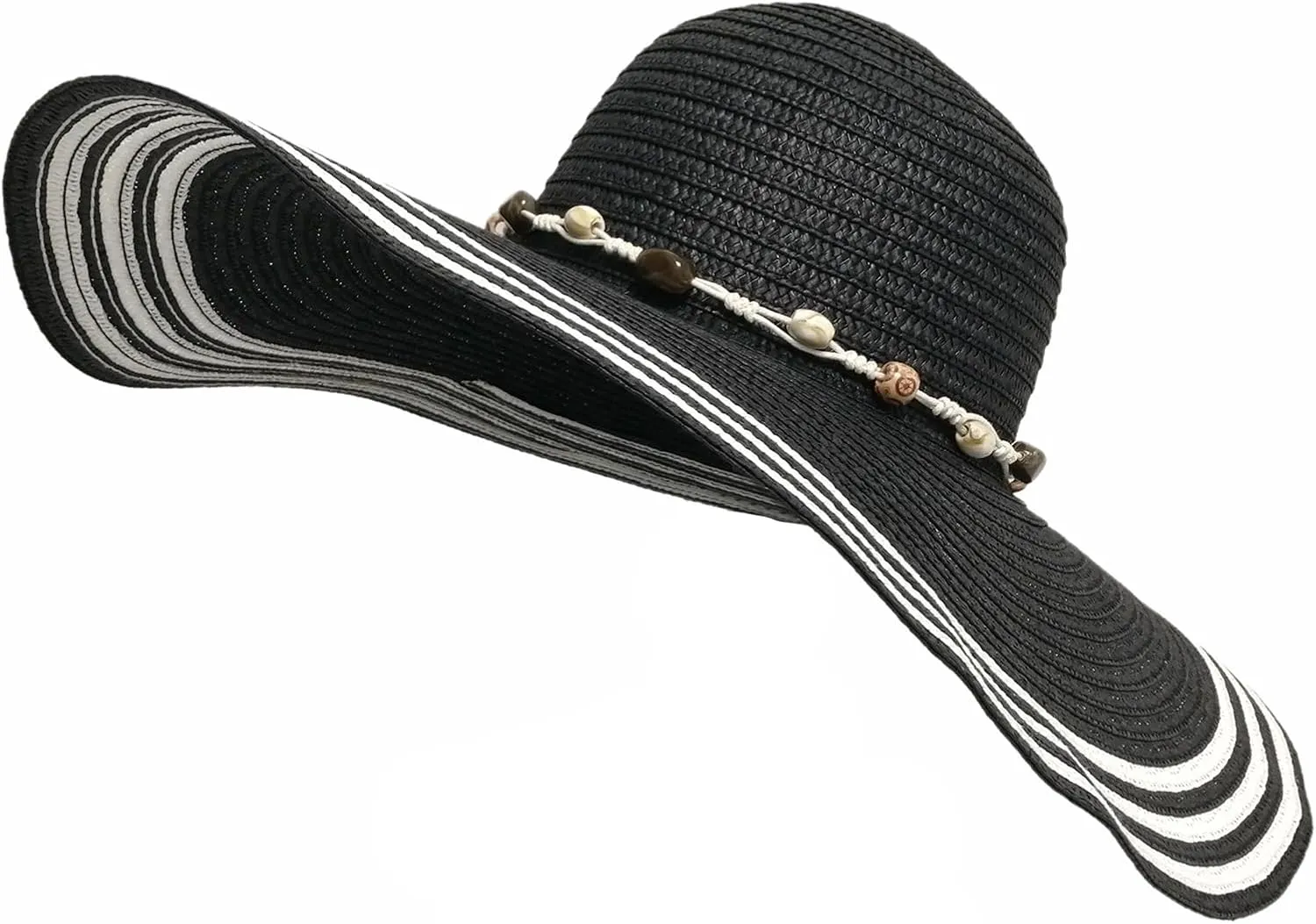 Beach Sun Straw Hats for Women, UPF 50  Floppy Wide Brim Summer Hat, Foldable Packable Roll up Fishing Hats