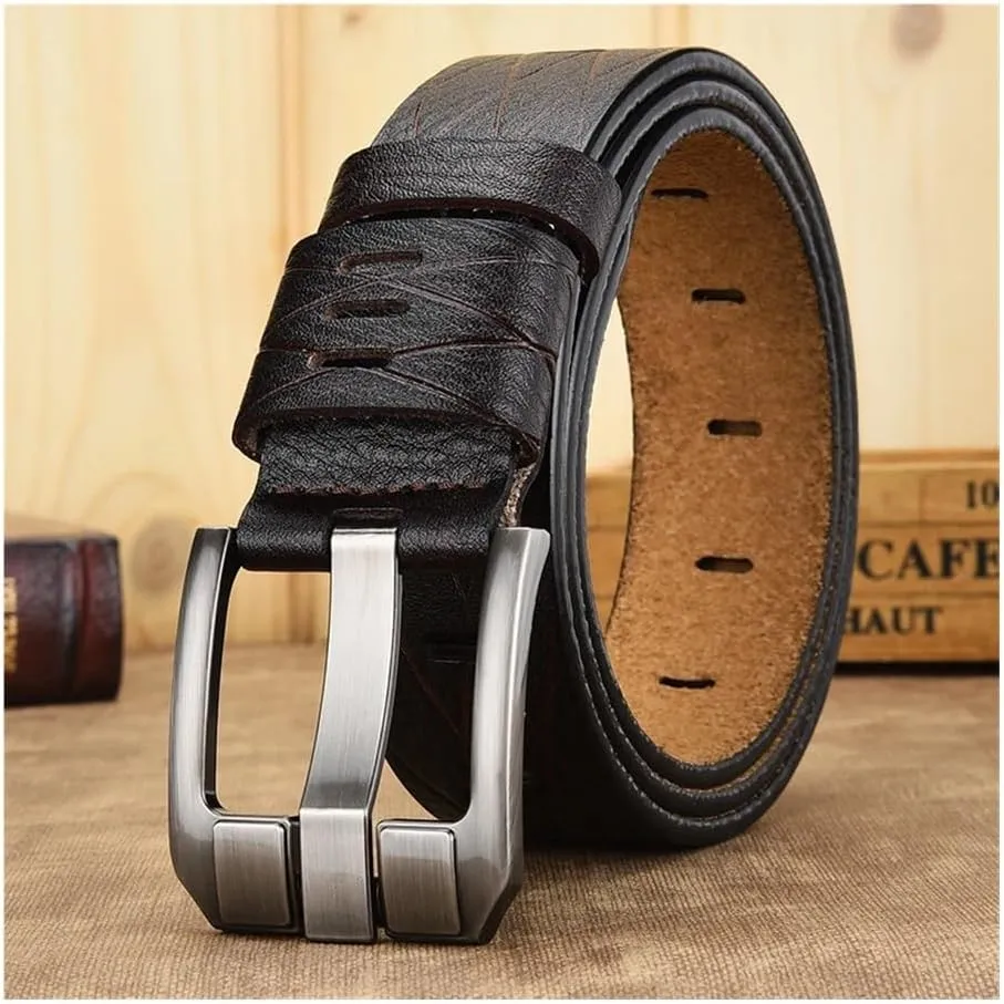 Belt Male Leather Belt Men Genuine Leather Strap Luxury Pin Buckle Casual Men Belt Vintage Jeans