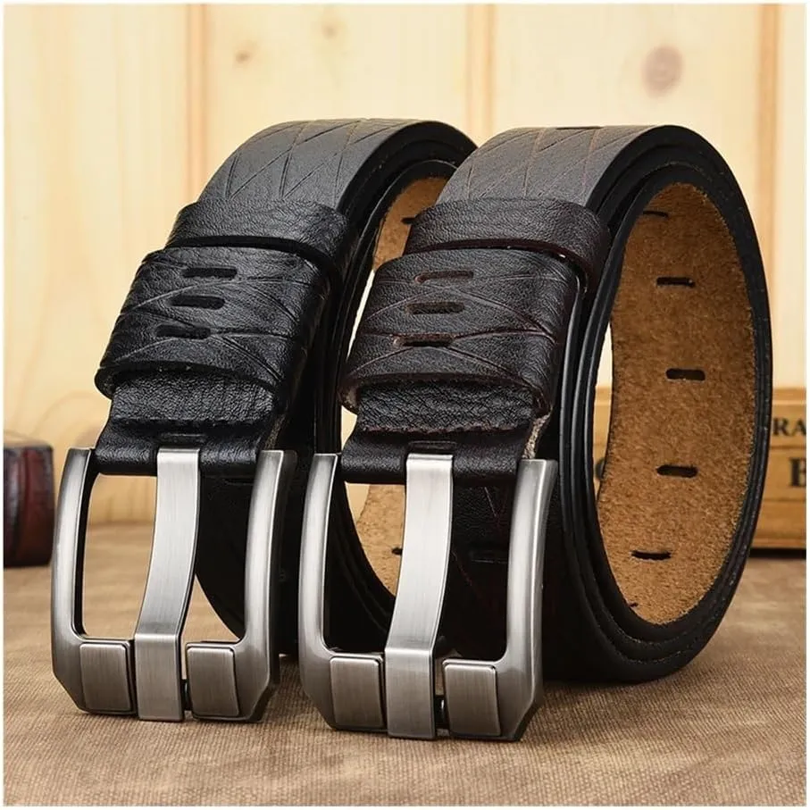 Belt Male Leather Belt Men Genuine Leather Strap Luxury Pin Buckle Casual Men Belt Vintage Jeans