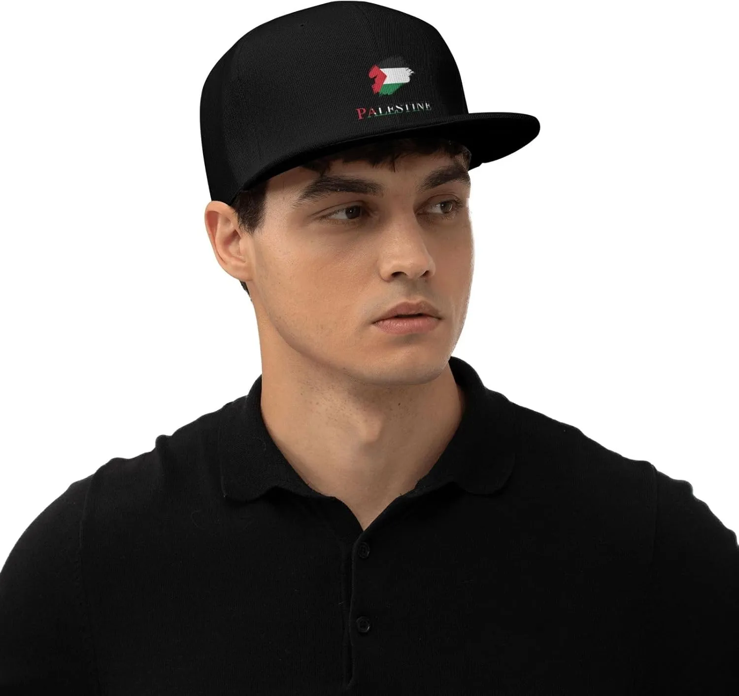 Brush Palestinian Palestine Flag Baseball Cap Snapback Hat Adjustable Flat Bill Brim Hat