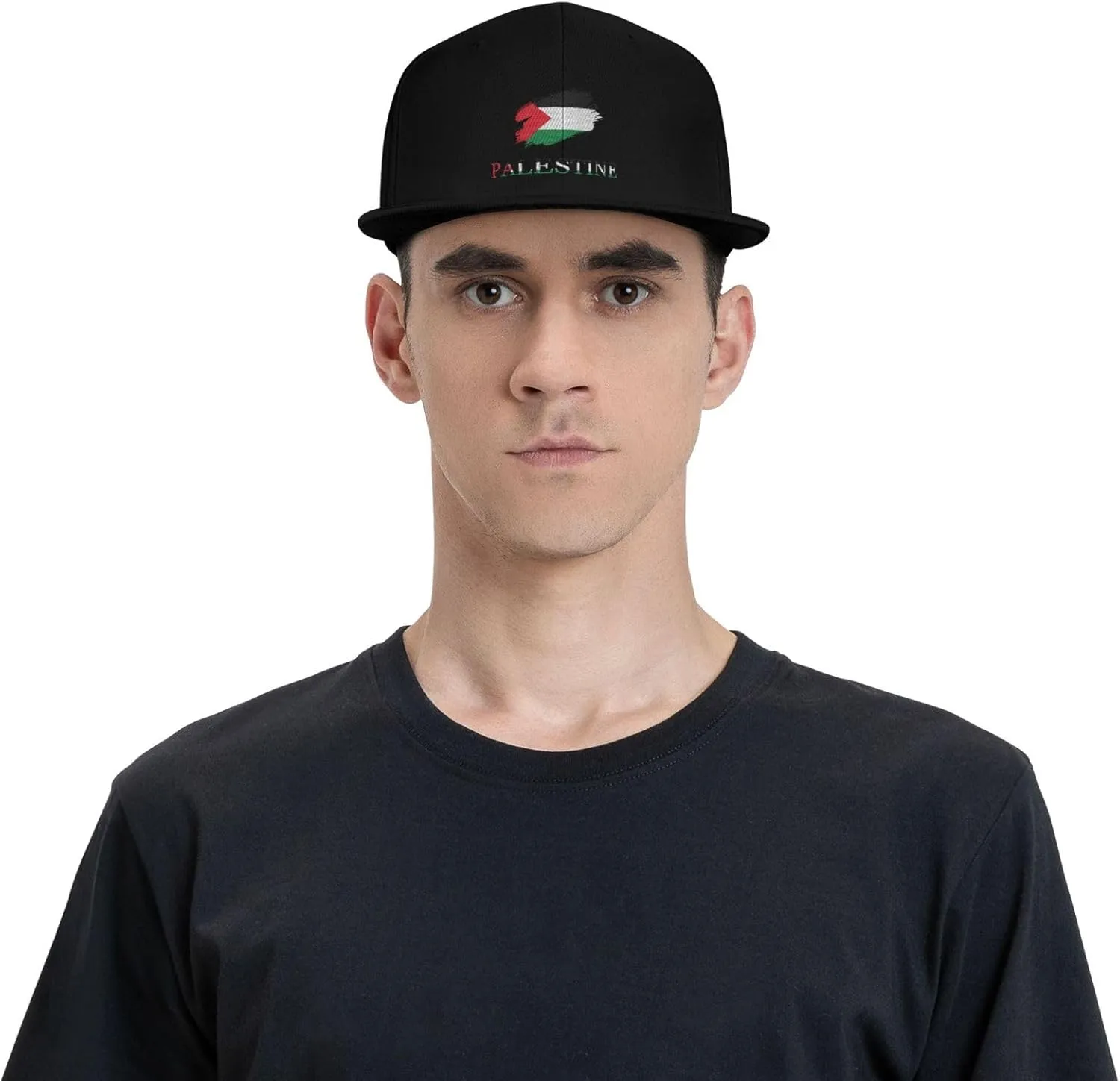 Brush Palestinian Palestine Flag Baseball Cap Snapback Hat Adjustable Flat Bill Brim Hat