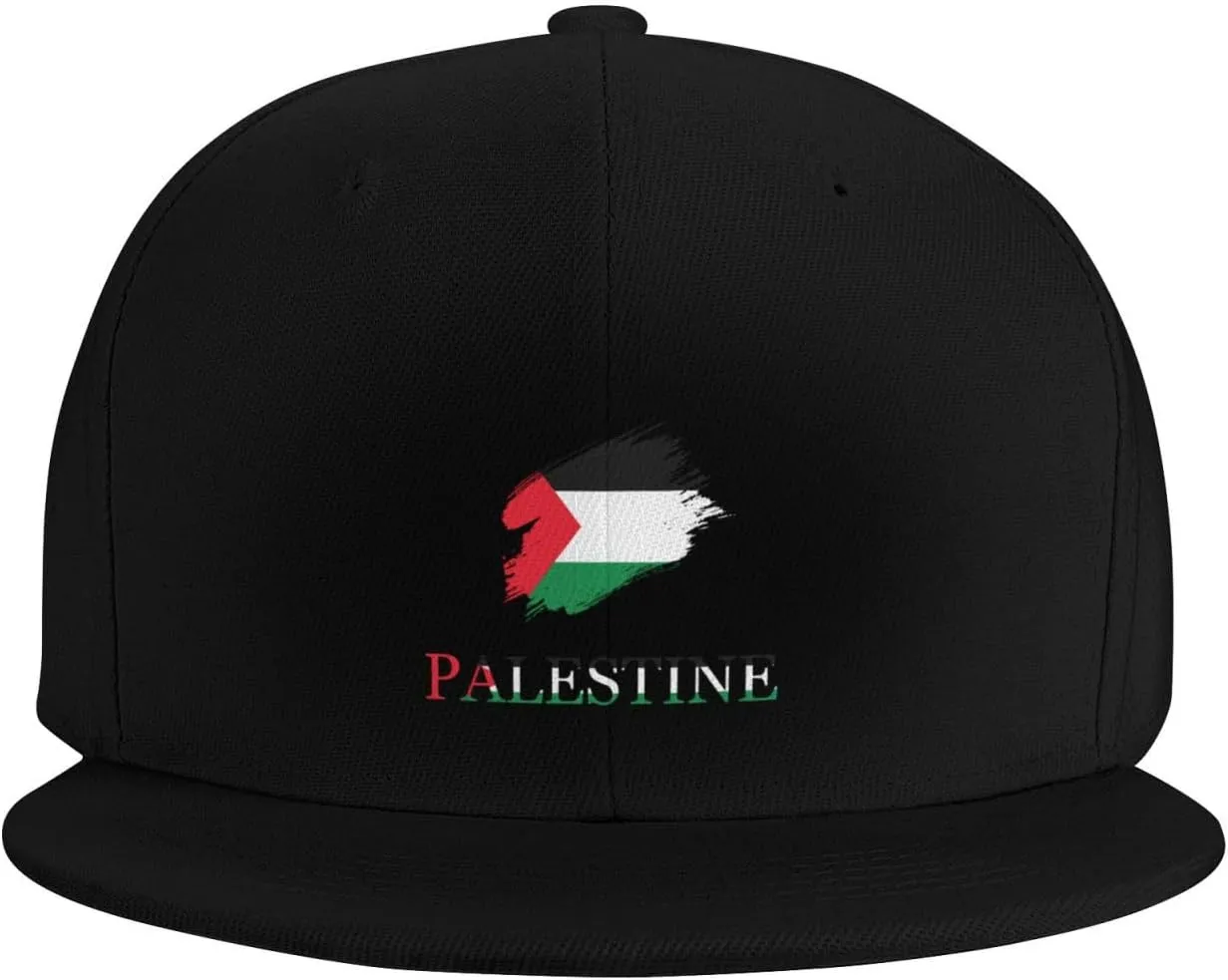 Brush Palestinian Palestine Flag Baseball Cap Snapback Hat Adjustable Flat Bill Brim Hat