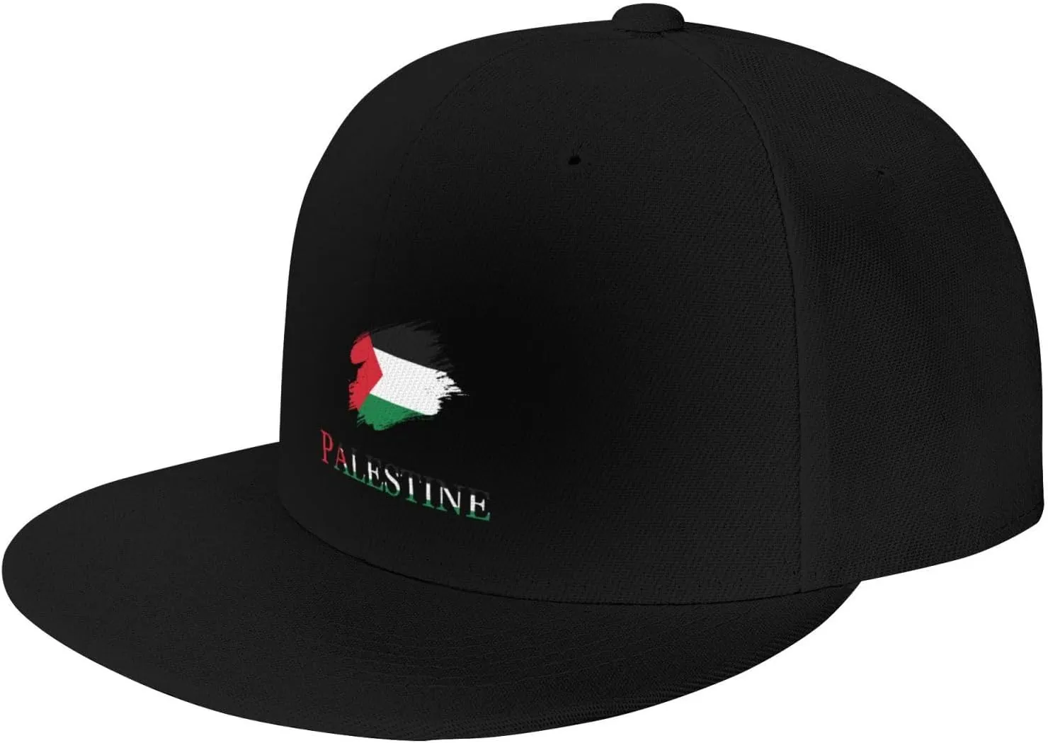 Brush Palestinian Palestine Flag Baseball Cap Snapback Hat Adjustable Flat Bill Brim Hat