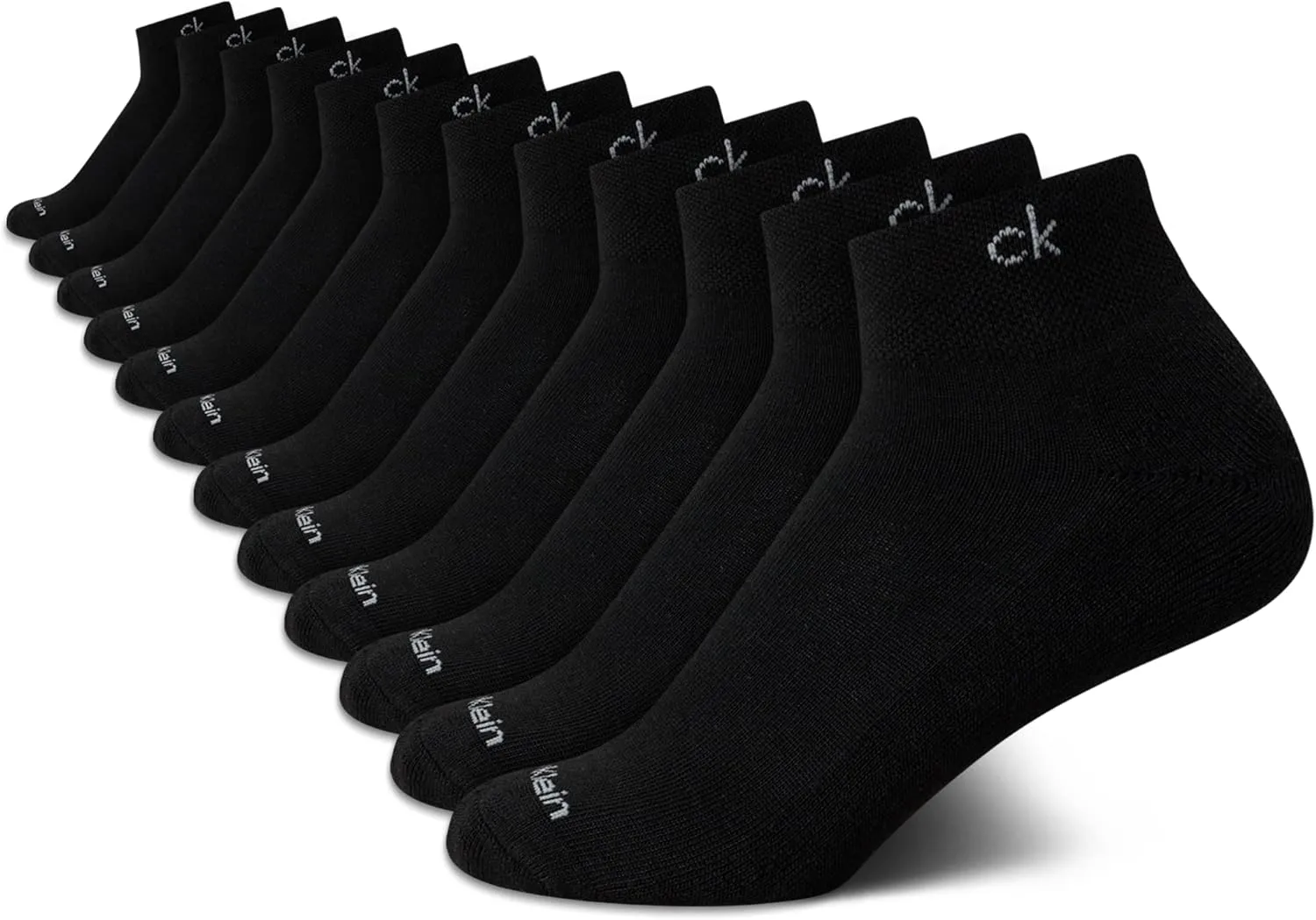 Calvin Klein Women's Quarter Socks - 12 Pack Cushioned Athletic Ankle Socks for Women - Women's Sports Socks (Size: 4-10)