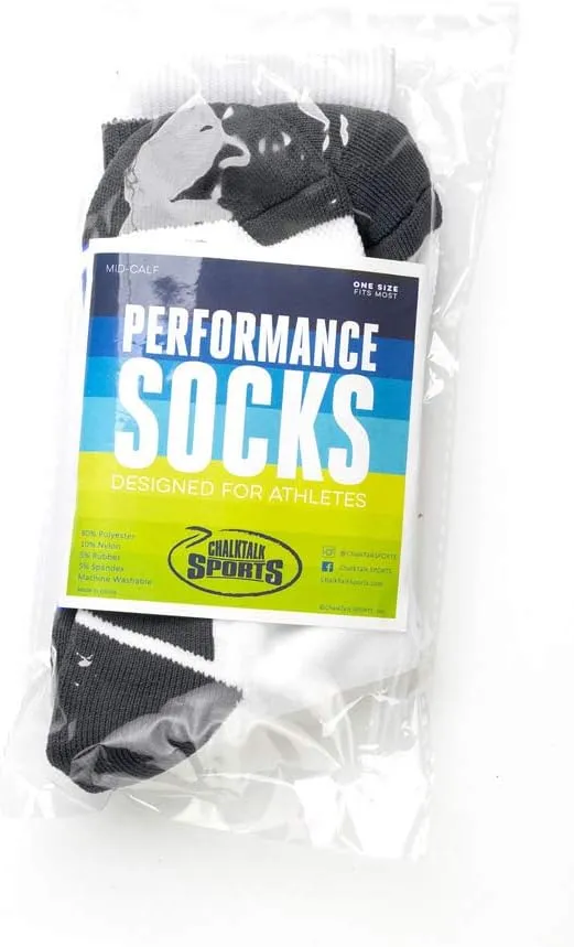ChalkTalkSPORTS Volleyball Performance Crew Socks - Classic Ball - Youth & Adult - Multiple Colors - Volleyball Mid-Calf Sock