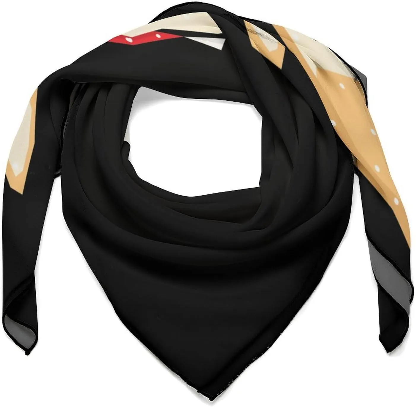 Christmas Corgi Square Silk Scarf for Women Fashion Neck Hair Wrap Head Scarves Bag Decoration 27''x 27'', 0ne size