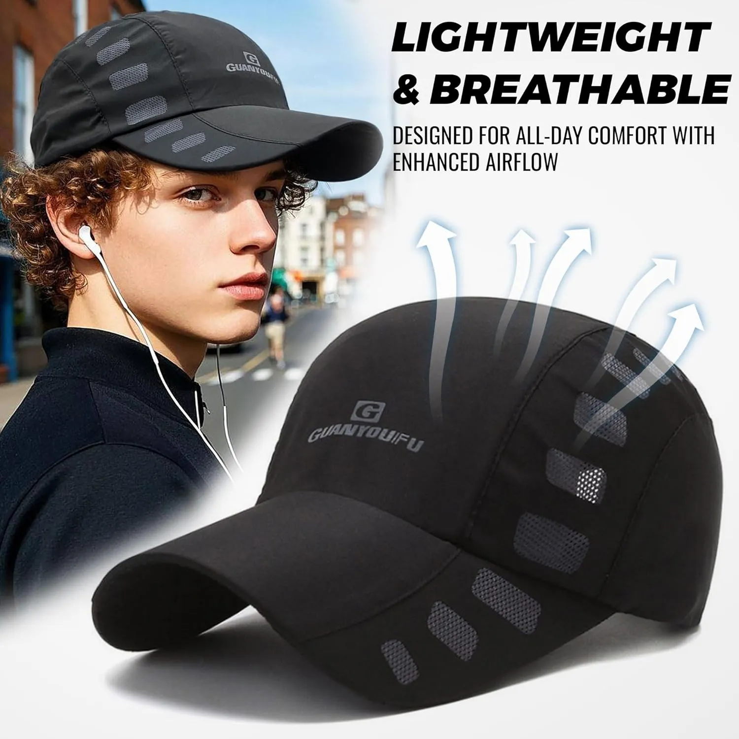 CLAPE Breathable Outdoor UV Protection Cap Lightweight Quick Drying Summer Sports Sun Caps