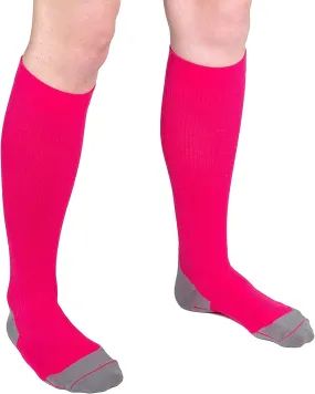 compression socks for Women and Men, 15-20 mmHg support Sock for All-Day Wear, Sports Performance circulation compression sock - Great For Running, active, sport, athletic. (Small, Pink)