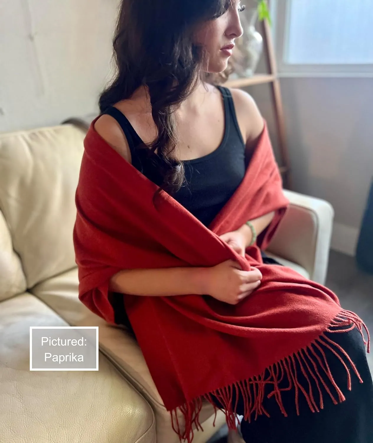 Humble Hilo Soft Wool Scarf or Shawl, Large Winter Wrap Pashmina 74 x 27