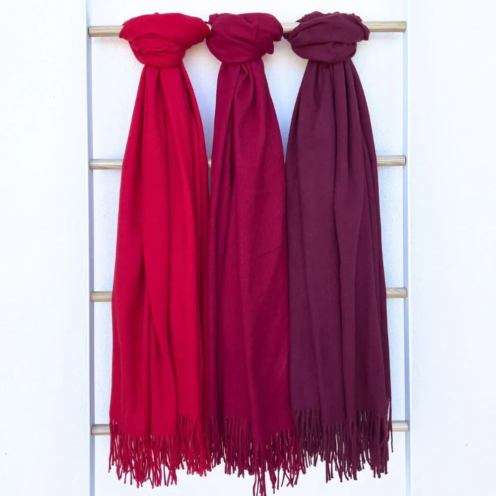 Humble Hilo Soft Wool Scarf or Shawl, Large Winter Wrap Pashmina 74 x 27