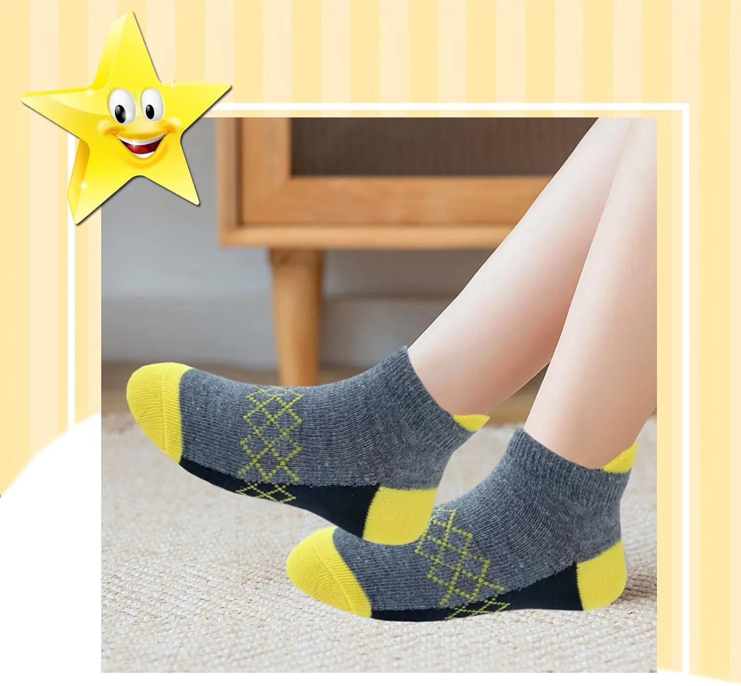 JAMEGIO 12 Pairs Boys Sock kids Half Cushion Low Cut socks Sport Ankle Athletic Sock for Little Big Kids Size Age 3-14 Years
