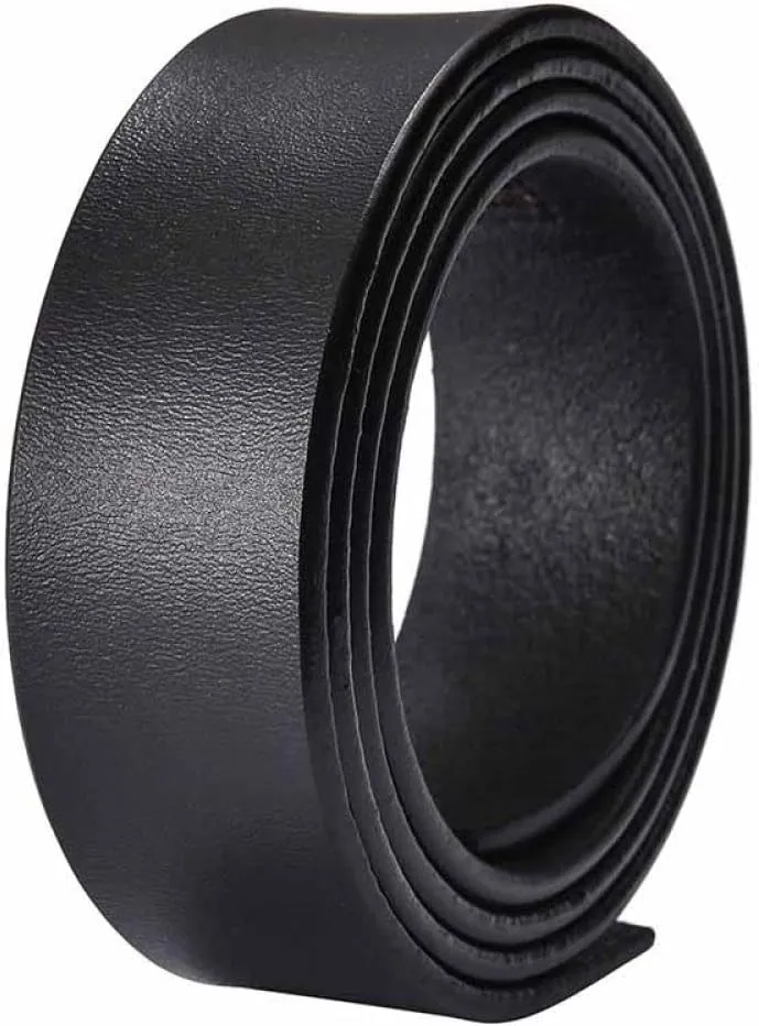 leather No Buckle 3.5cm Wide Real Genuine Leather Belt Without Automatic Buckle Strap Belts Men