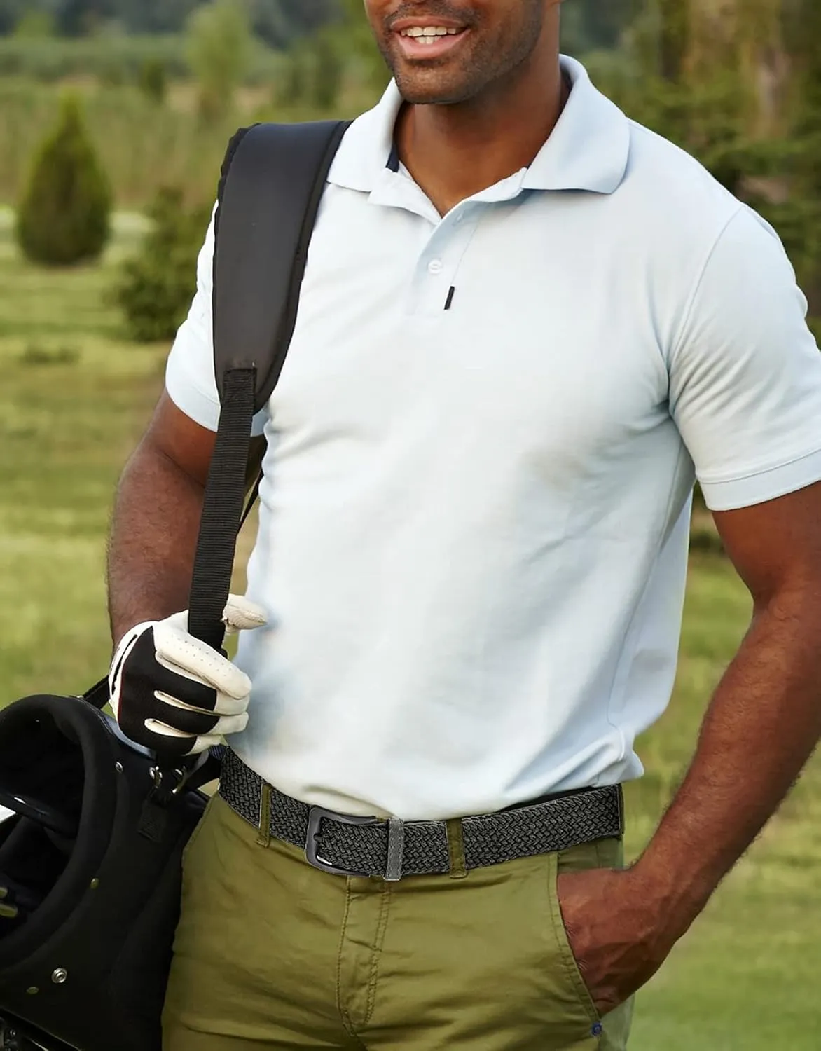 Marino Stretch Belts for Men - Golf Woven Stretch Belt - Gift Box