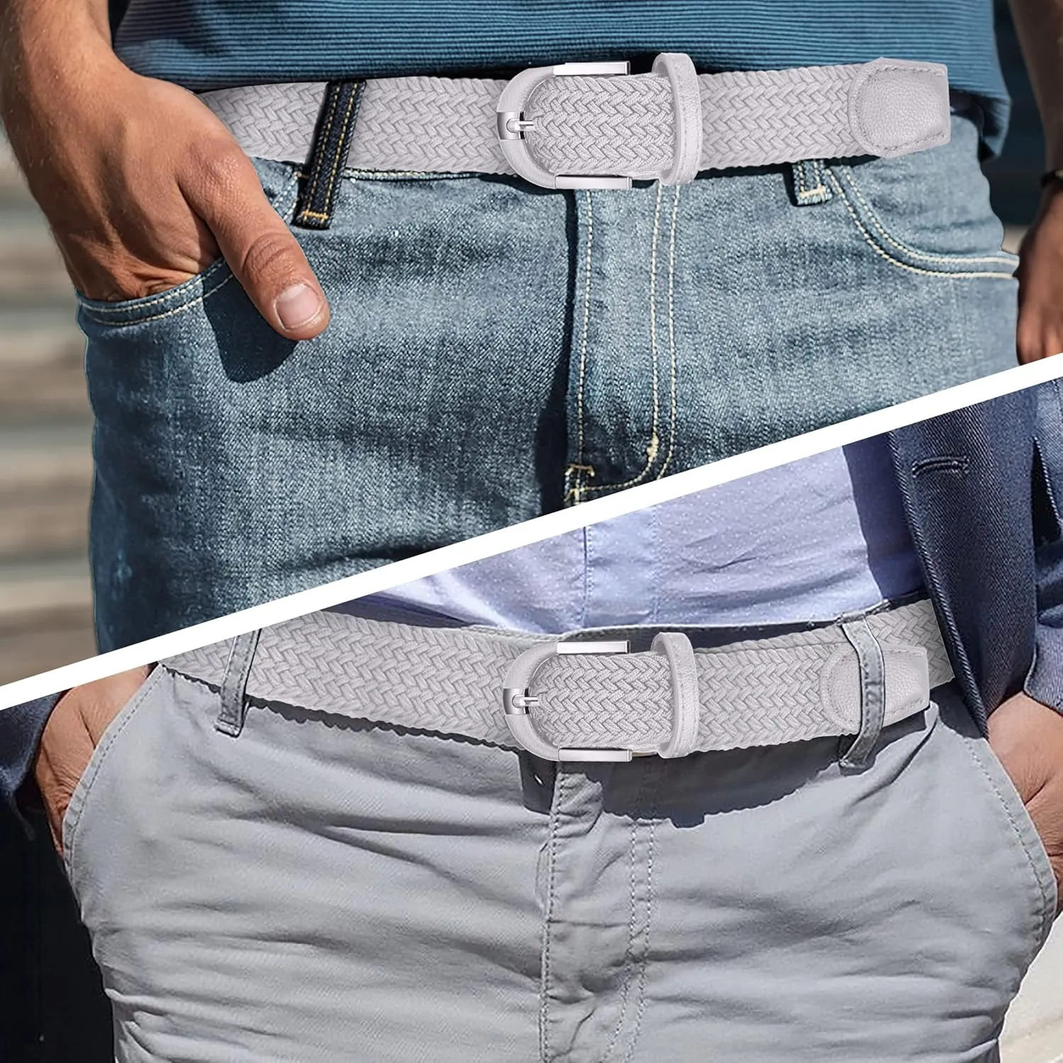 Marino Stretch Belts for Men - Golf Woven Stretch Belt - Gift Box