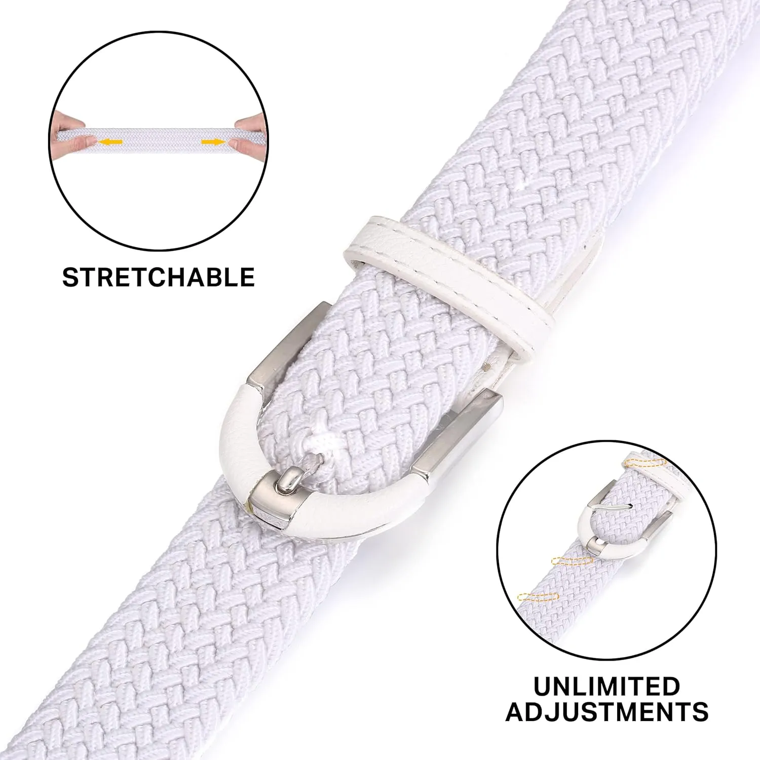 Marino Stretch Belts for Men - Golf Woven Stretch Belt - Gift Box