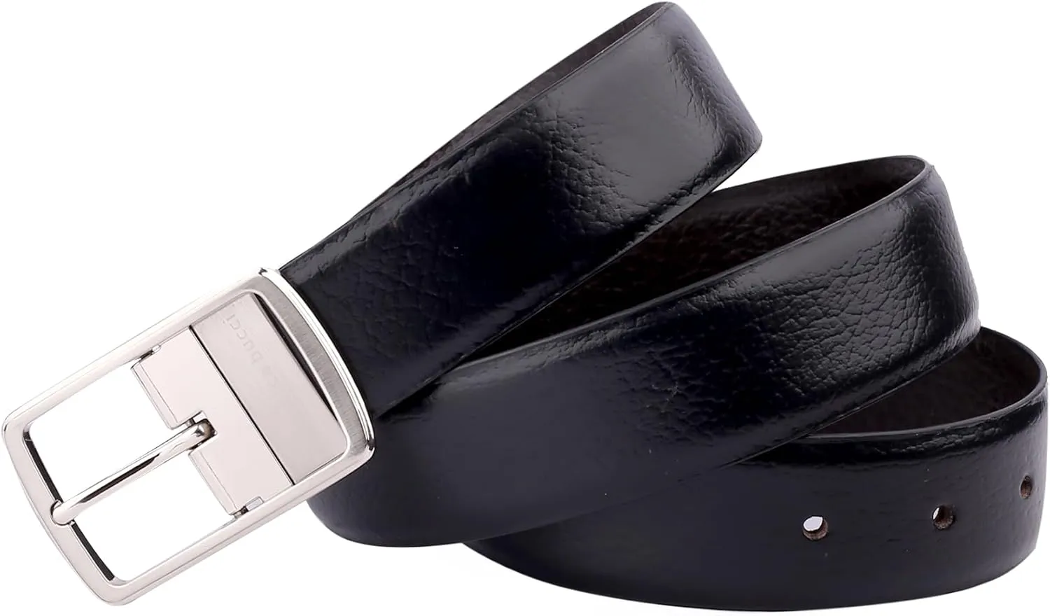 Men's Reversible Classic Dress Belt Italian Top Grain Genuine Leather With Rotating Metal Buckle