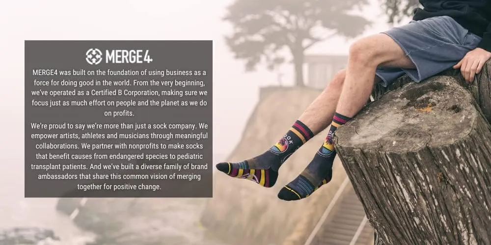 MERGE4 Sublime Joint Crew Socks for Men and Women With Padded Soles Elastic Arch Support Cushioned and Comfy