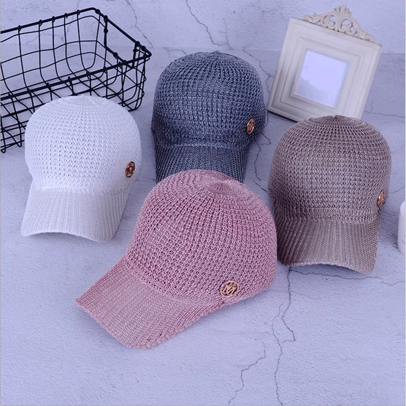 Mesh Snapback Baseball Caps Breathable Cap For Women Girls Sun Hat