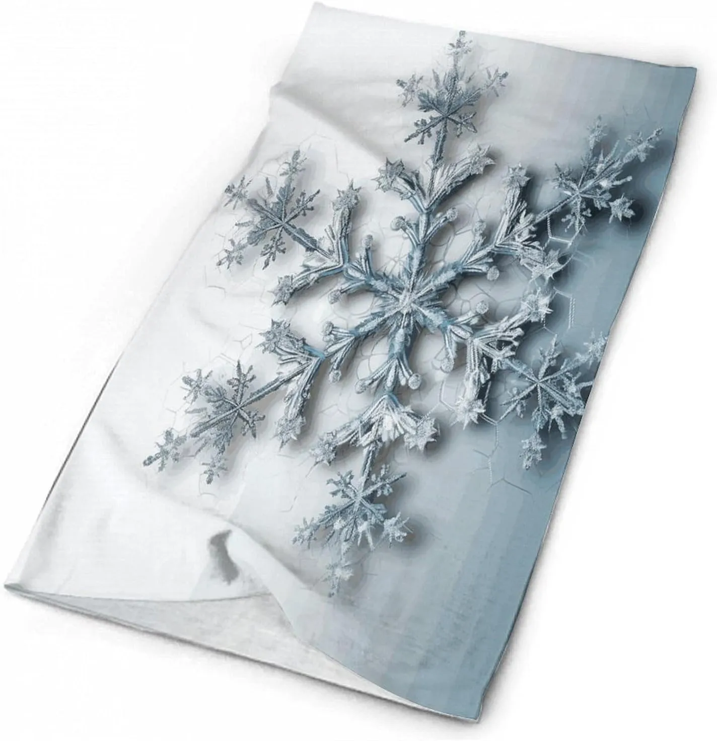 Neck Gaiter Face Cover Scarf Windproof Face Cover Transparent Snowflakeprinted Sun Cooling Scarf for Skiing Fishing Hiking Cycling