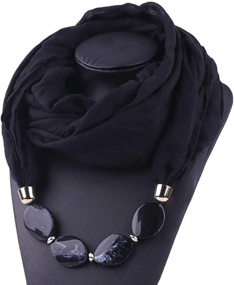 Oplxuo Vintage Ethnic Women's Scarf Cotton Linen Necklace Pendant Ethnic Style Soft Necklace Scarves Cotton Neck Fall Shawls