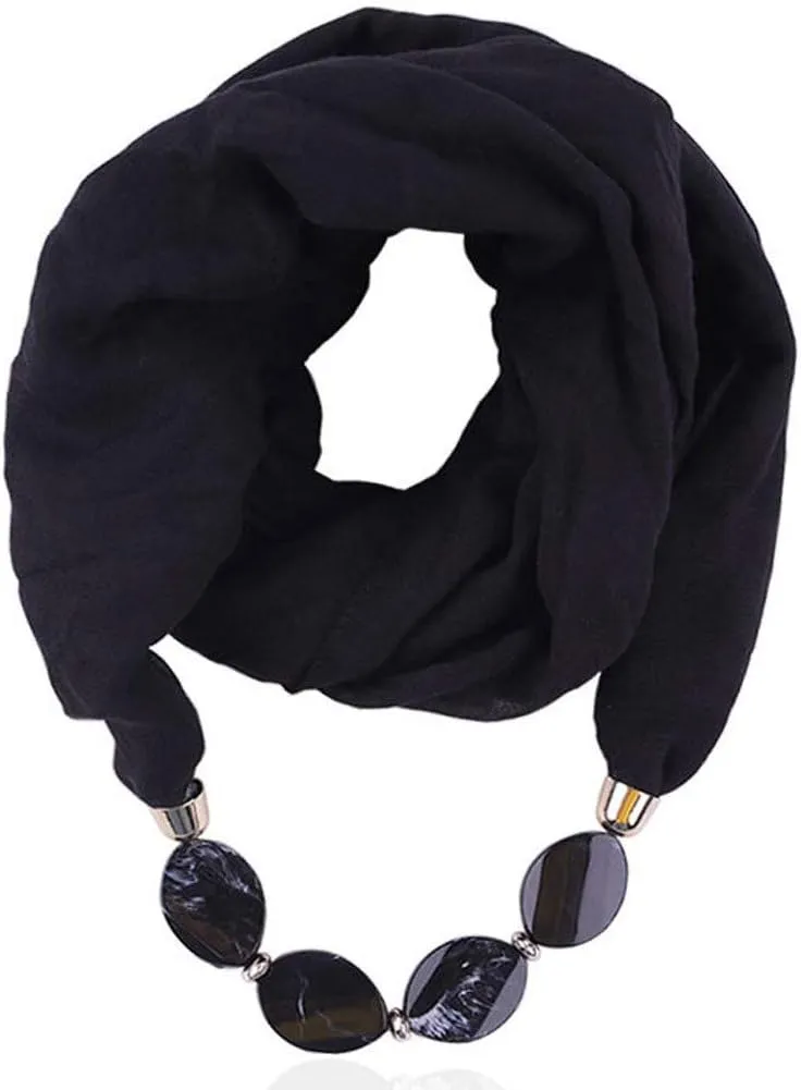 Oplxuo Vintage Ethnic Women's Scarf Cotton Linen Necklace Pendant Ethnic Style Soft Necklace Scarves Cotton Neck Fall Shawls