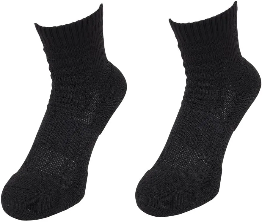 Phiten Metax Sports Semi Long Socks (2 Pair) (US, Alpha, Small, Regular, Regular, Standard, Black)