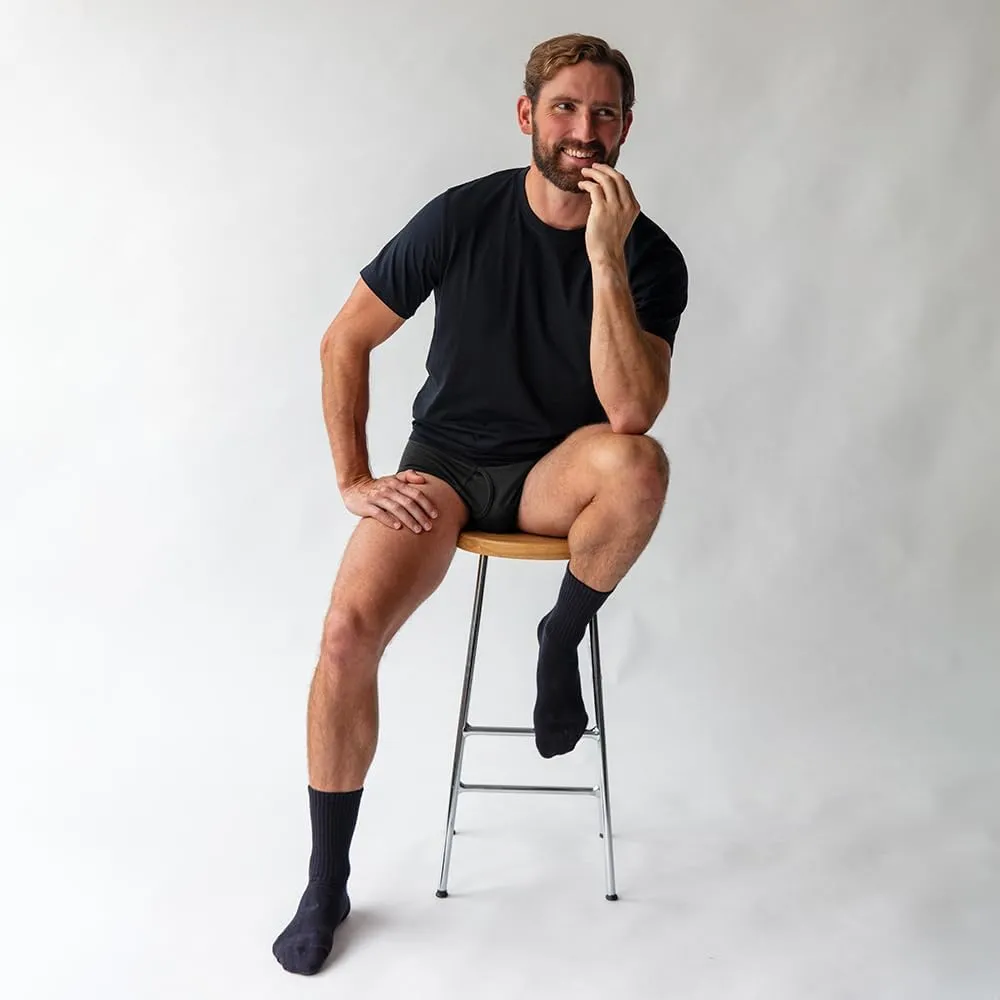 Premium Cotton Blend Men's Crew Socks 3-Pack, Lightweight, Durable, and Comfortable Fit for Everyday Wear