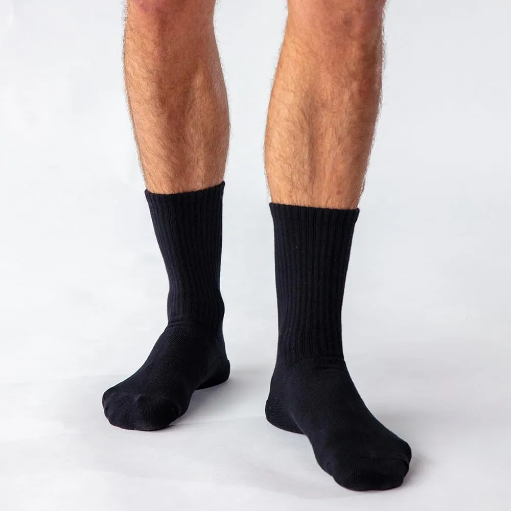 Premium Cotton Blend Men's Crew Socks 3-Pack, Lightweight, Durable, and Comfortable Fit for Everyday Wear