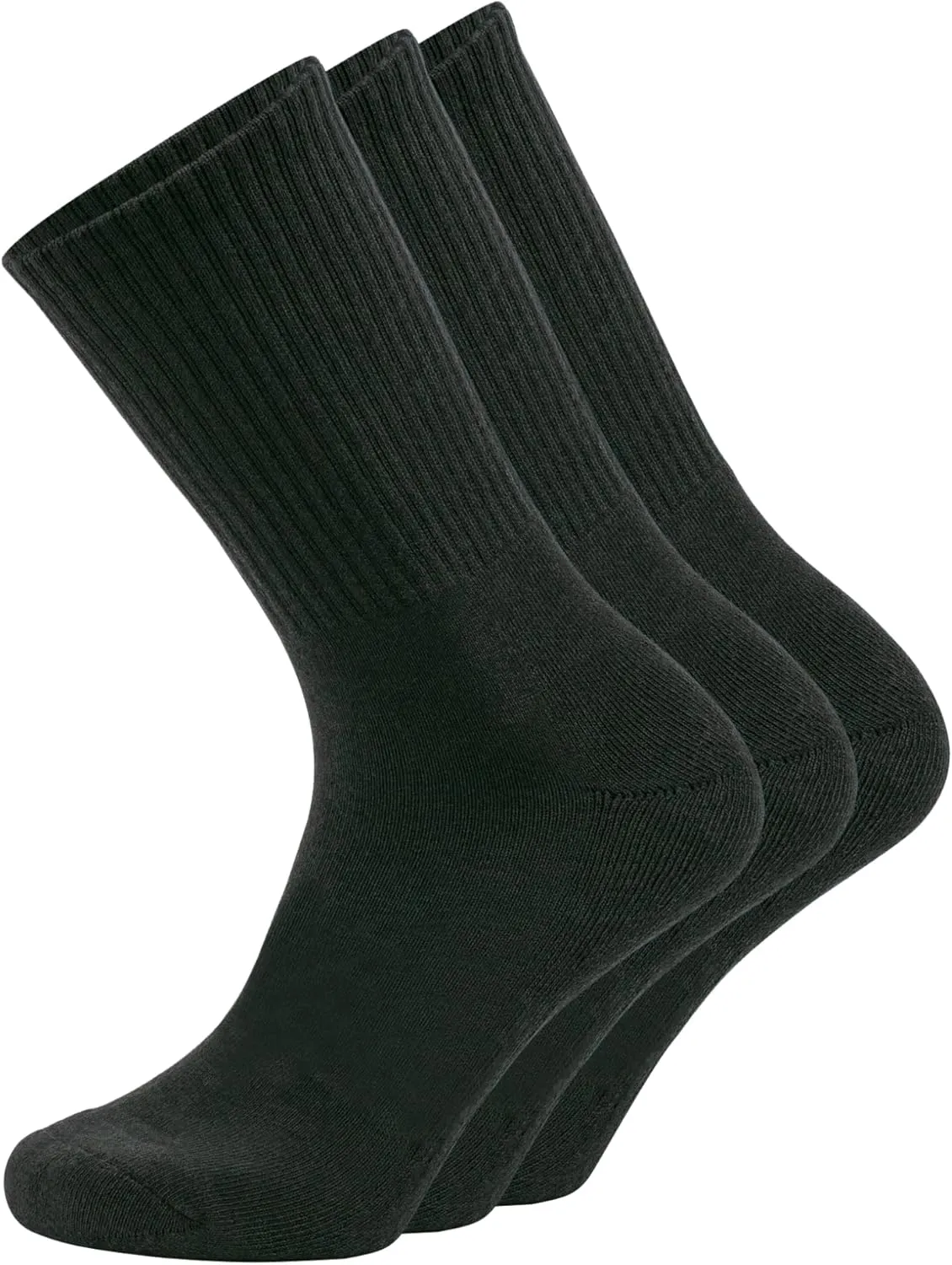 Premium Cotton Blend Men's Crew Socks 3-Pack, Lightweight, Durable, and Comfortable Fit for Everyday Wear