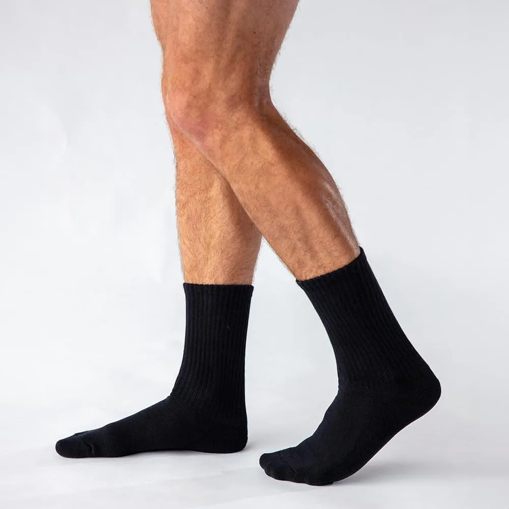 Premium Cotton Blend Men's Crew Socks 3-Pack, Lightweight, Durable, and Comfortable Fit for Everyday Wear