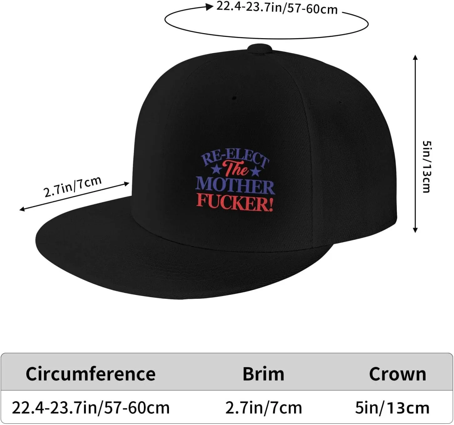 Re Elect That Motherfucker Snapback Hat Hip Hop Style Flat Bill Brim Hats Baseball Cap Black