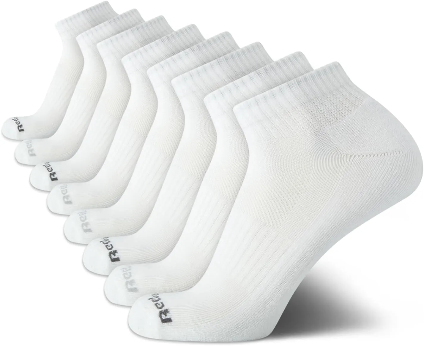 Reebok Men's Quarter Socks - 8 Pack Performance Arch Support Socks - Cushioned Athletic Socks for Men (Shoe Size: 6-12.5)