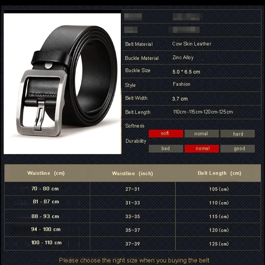 Sress Belts Men Genuine Leather Cowhide Belt Male Strap Pin Buckle Cowboy Work Dress Belts Casual Belts