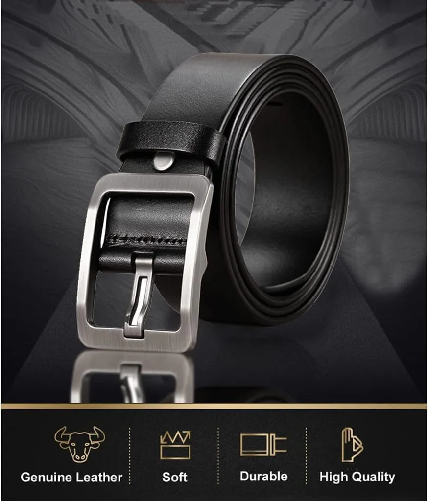 Sress Belts Men Genuine Leather Cowhide Belt Male Strap Pin Buckle Cowboy Work Dress Belts Casual Belts