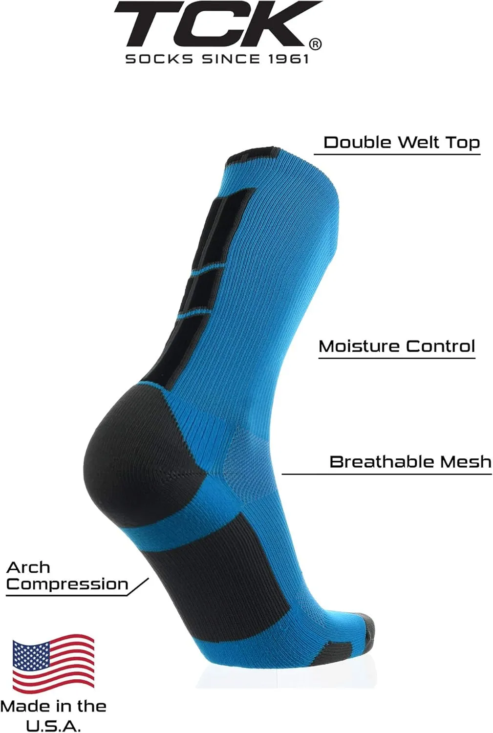 TCK Baseline 3.0 Athletic Crew Socks (20 Colors)