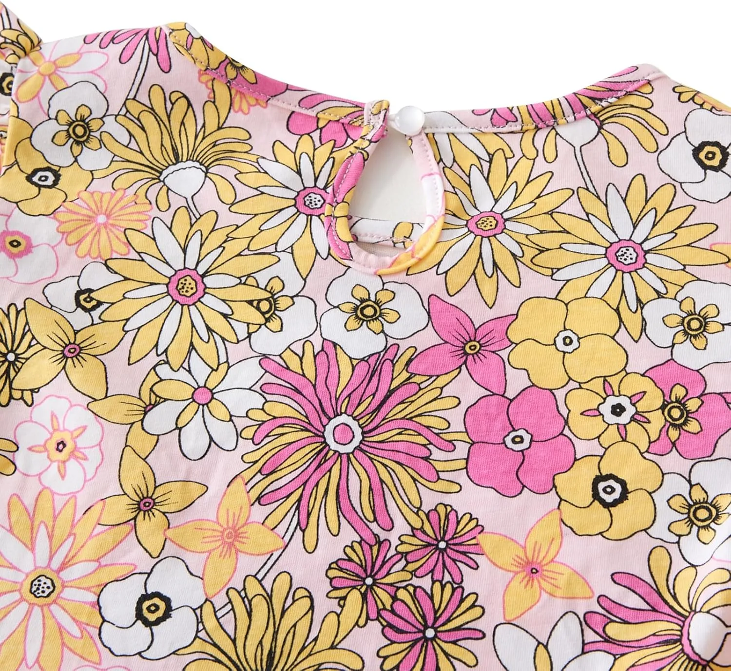 Toddler Girls Dress Ruffle Sleeve Casual Print Dresses Kids Summer Clothes 3-8 Years