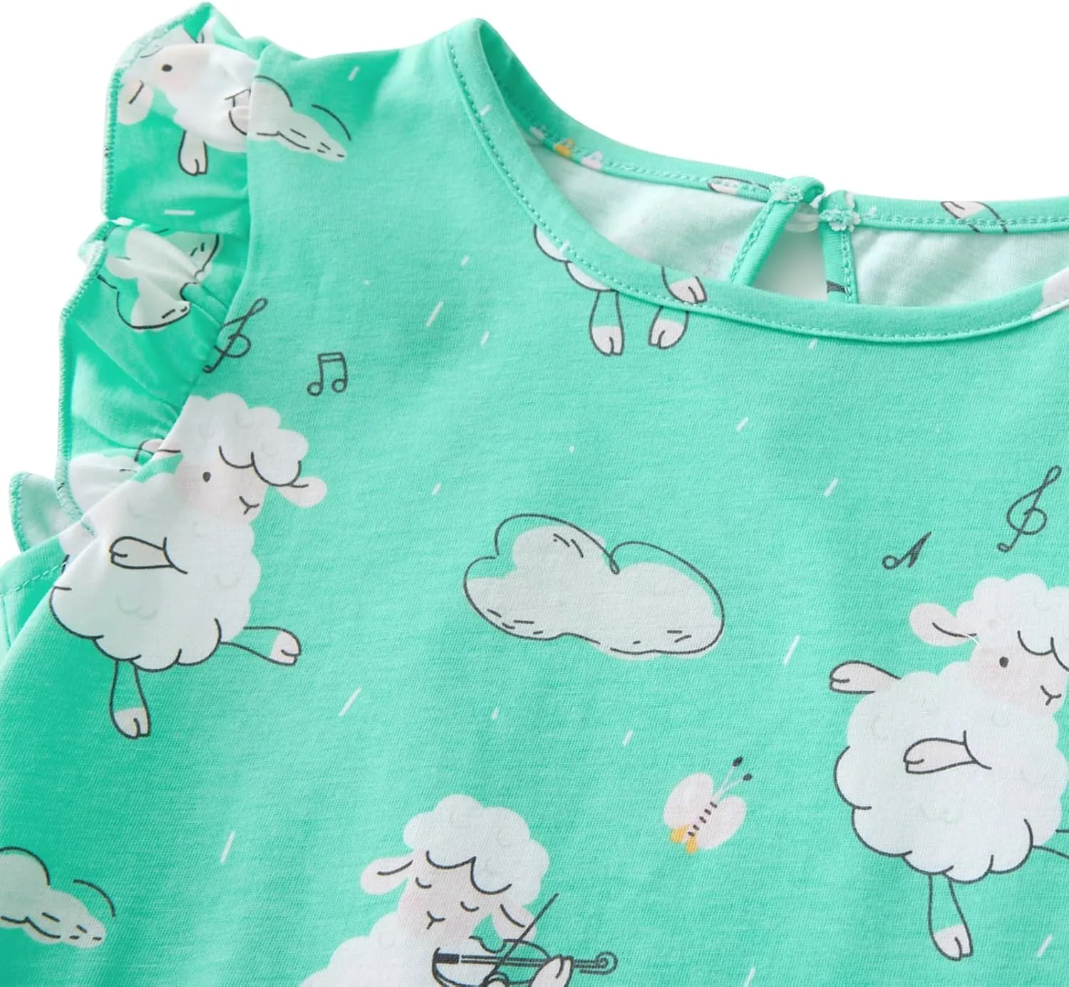 Toddler Girls Dress Ruffle Sleeve Casual Print Dresses Kids Summer Clothes 3-8 Years
