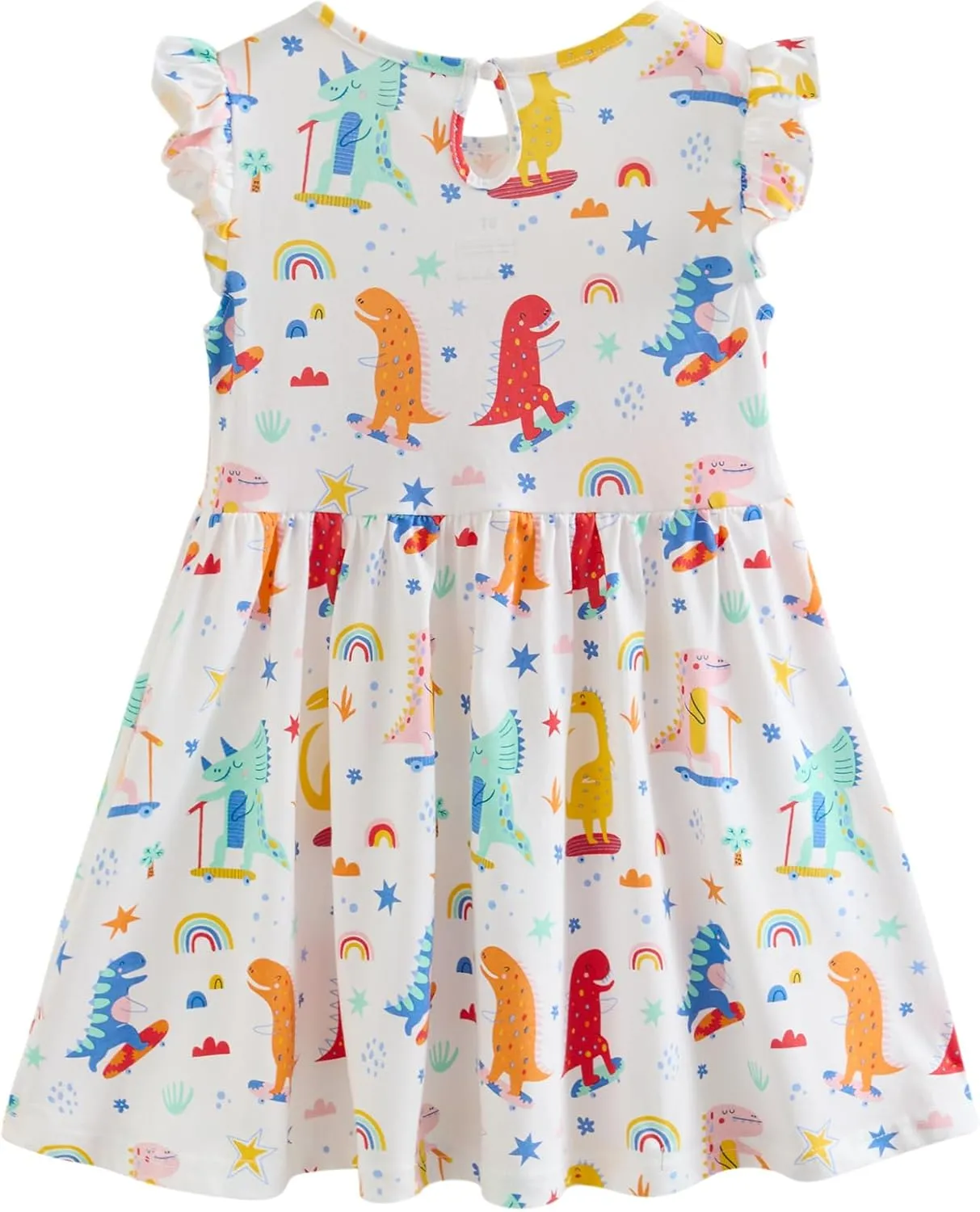 Toddler Girls Dress Ruffle Sleeve Casual Print Dresses Kids Summer Clothes 3-8 Years