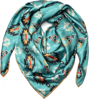Western Cowboy Wild Rag Silk Scarf Bandana Square Silky 38'' Scarves for Men & Women