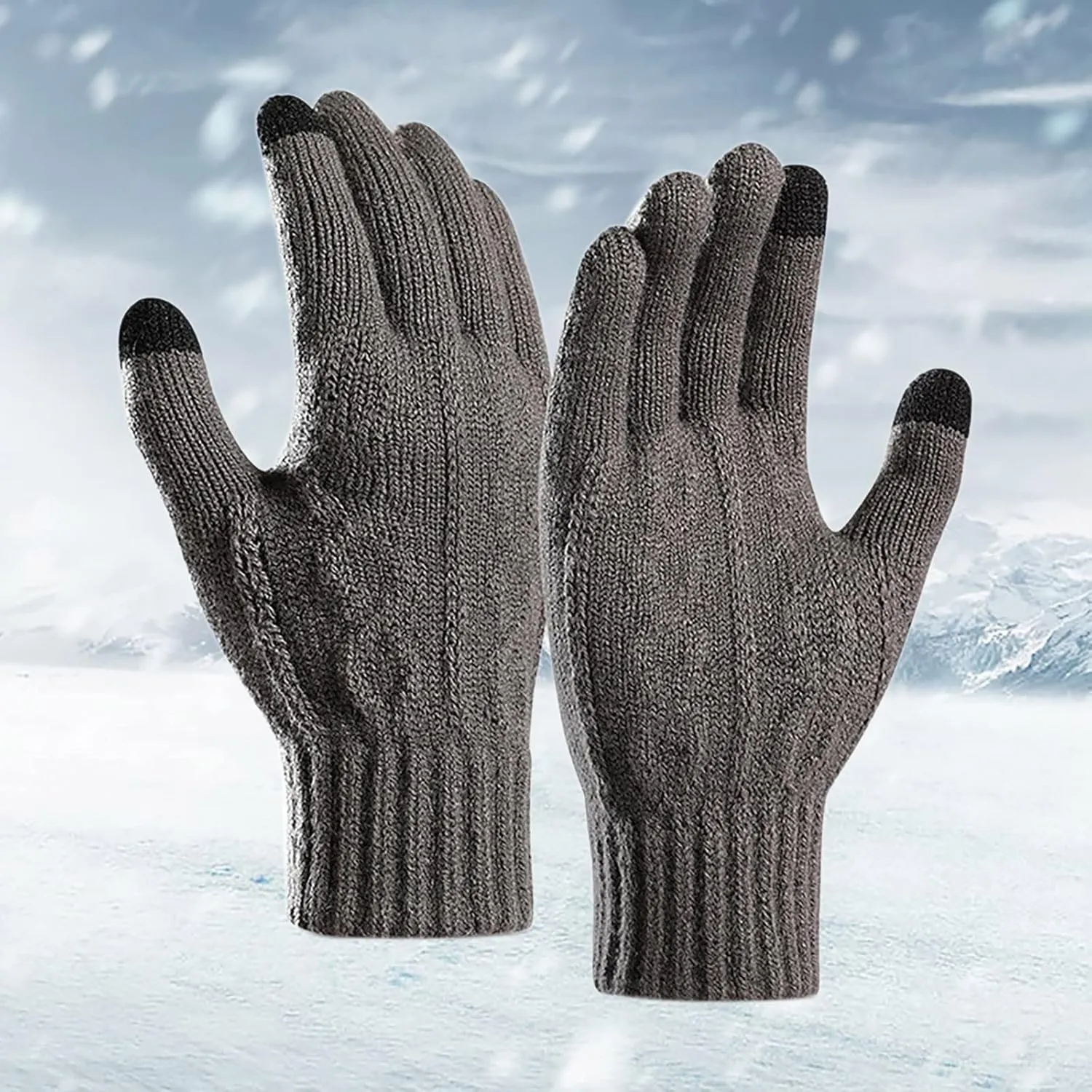 Winter Touchscreen Gloves Men Women Warm Thermal Gloves, Cold Weather Gloves for Running Cycling Hiking Driving