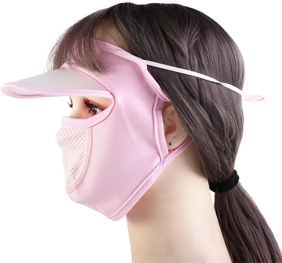 Women Face Cover Summer Sunscreen Face Gini Mask Face Mask Eye Protection UV Protection Veil Sun Hats for Driving Cycling