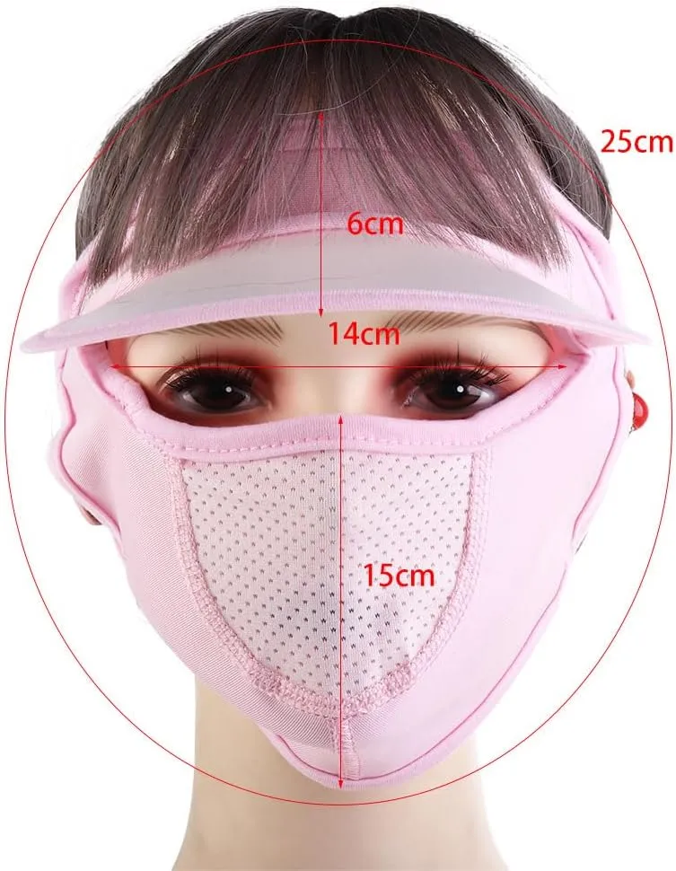 Women Face Cover Summer Sunscreen Face Gini Mask Face Mask Eye Protection UV Protection Veil Sun Hats for Driving Cycling