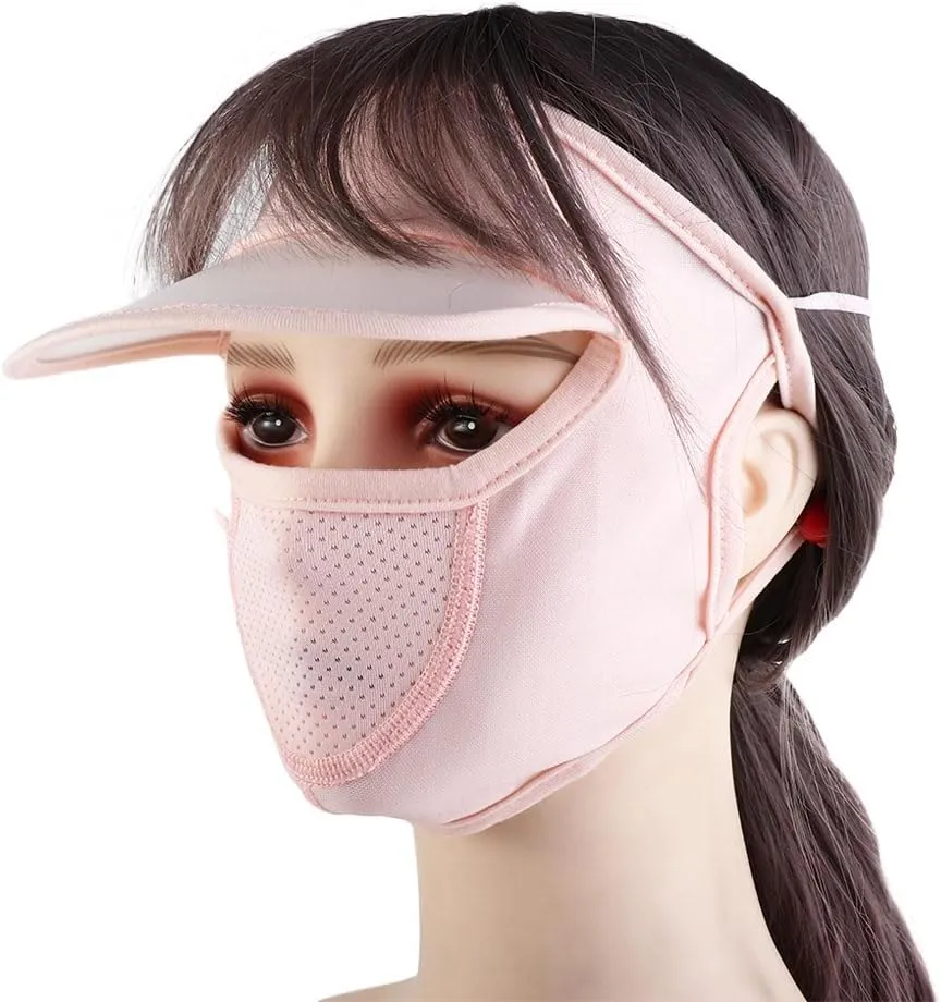 Women Face Cover Summer Sunscreen Face Gini Mask Face Mask Eye Protection UV Protection Veil Sun Hats for Driving Cycling