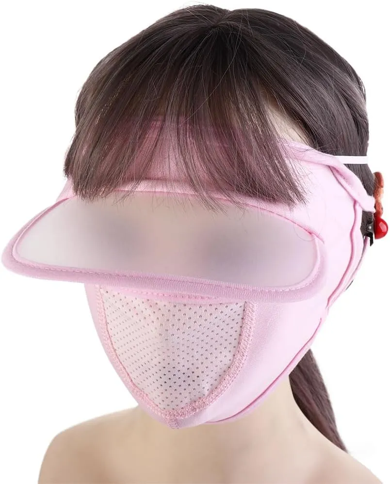 Women Face Cover Summer Sunscreen Face Gini Mask Face Mask Eye Protection UV Protection Veil Sun Hats for Driving Cycling