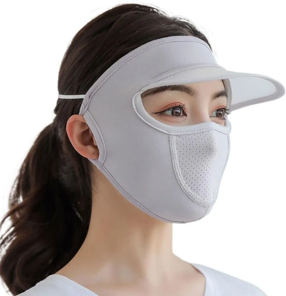 Women Face Cover Summer Sunscreen Face Gini Mask Face Mask Eye Protection UV Protection Veil Sun Hats for Driving Cycling